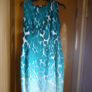 Calvin Klein Scuba Sheath Blue  Dress NEW